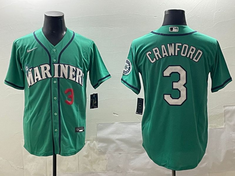Men Seattle Mariners #3 Crawford Green Game 2025 Nike MLB Jersey style 4